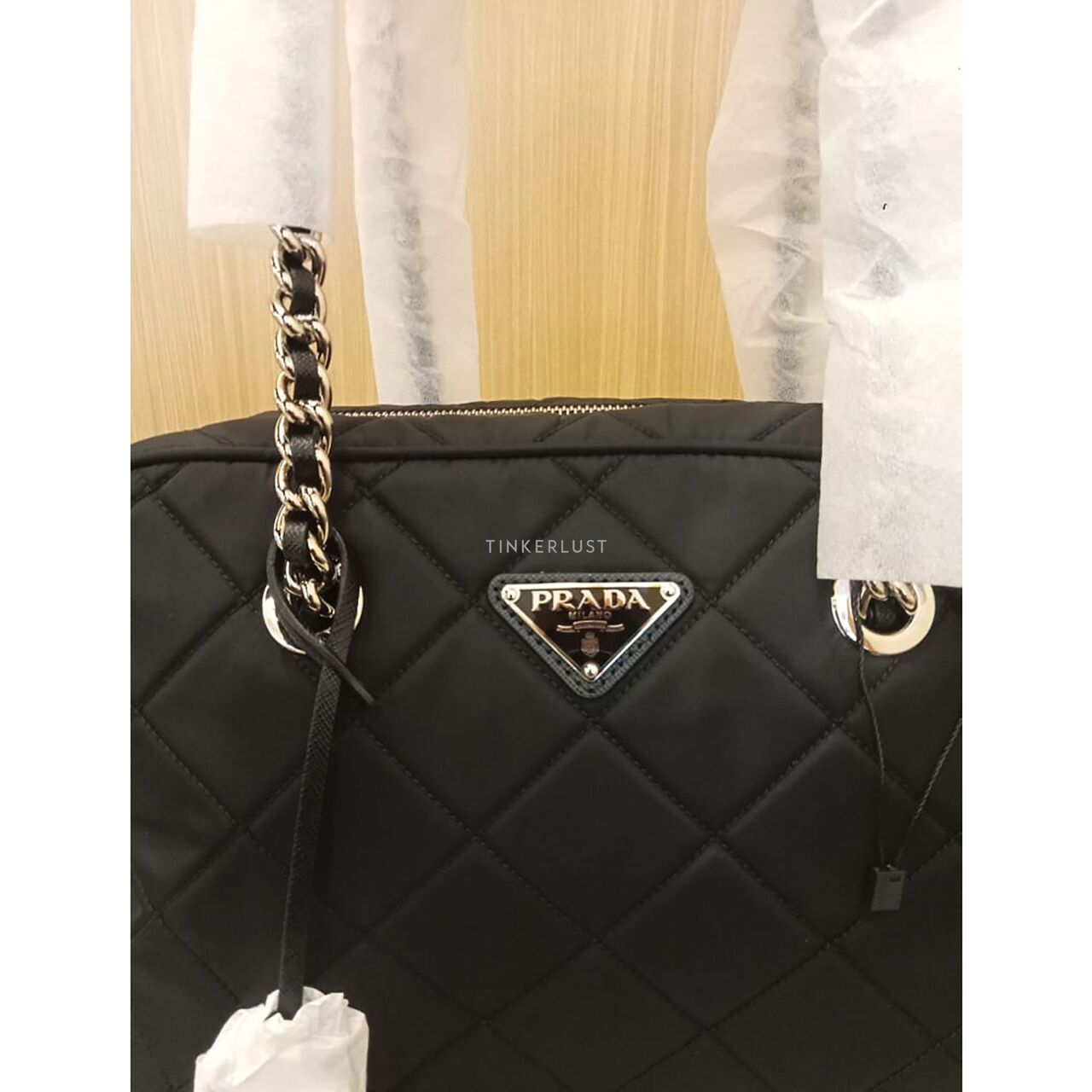 PRADA★セール！TESSUTO+SAFFIANナイロンバック1BG253 tas shoulder-bag Prada 1BB903 Bauletto Nero Tessuto Impuntu